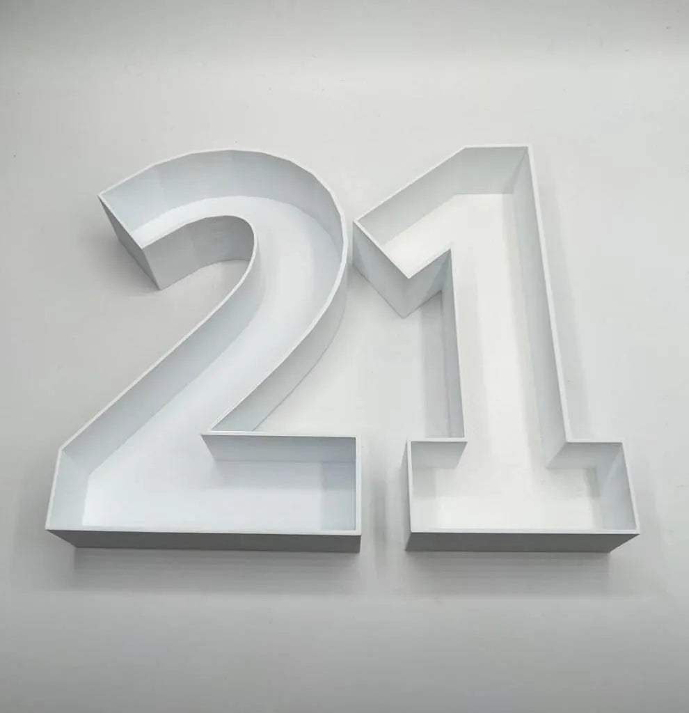 21st Birthday Cake Decoration, Large Numbers (8.5") for Sweet filling Birthday Cake Alternative, Birthday Party Display, 21st Birthday Decor
