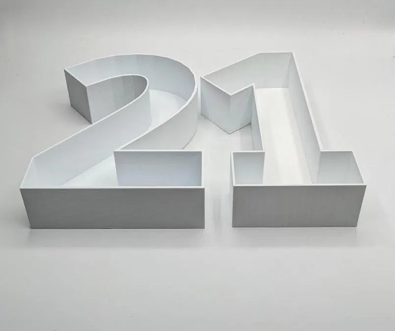 21st Birthday Cake Decoration, Large Numbers (8.5") for Sweet filling Birthday Cake Alternative, Birthday Party Display, 21st Birthday Decor