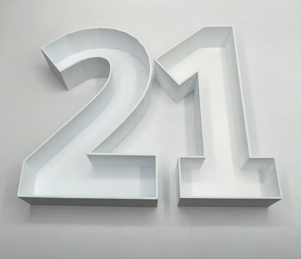 21st Birthday Cake Decoration, Large Numbers (8.5") for Sweet filling Birthday Cake Alternative, Birthday Party Display, 21st Birthday Decor