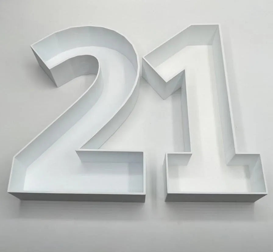 21st Birthday Cake Decoration, Large Numbers (8.5") for Sweet filling Birthday Cake Alternative, Birthday Party Display, 21st Birthday Decor