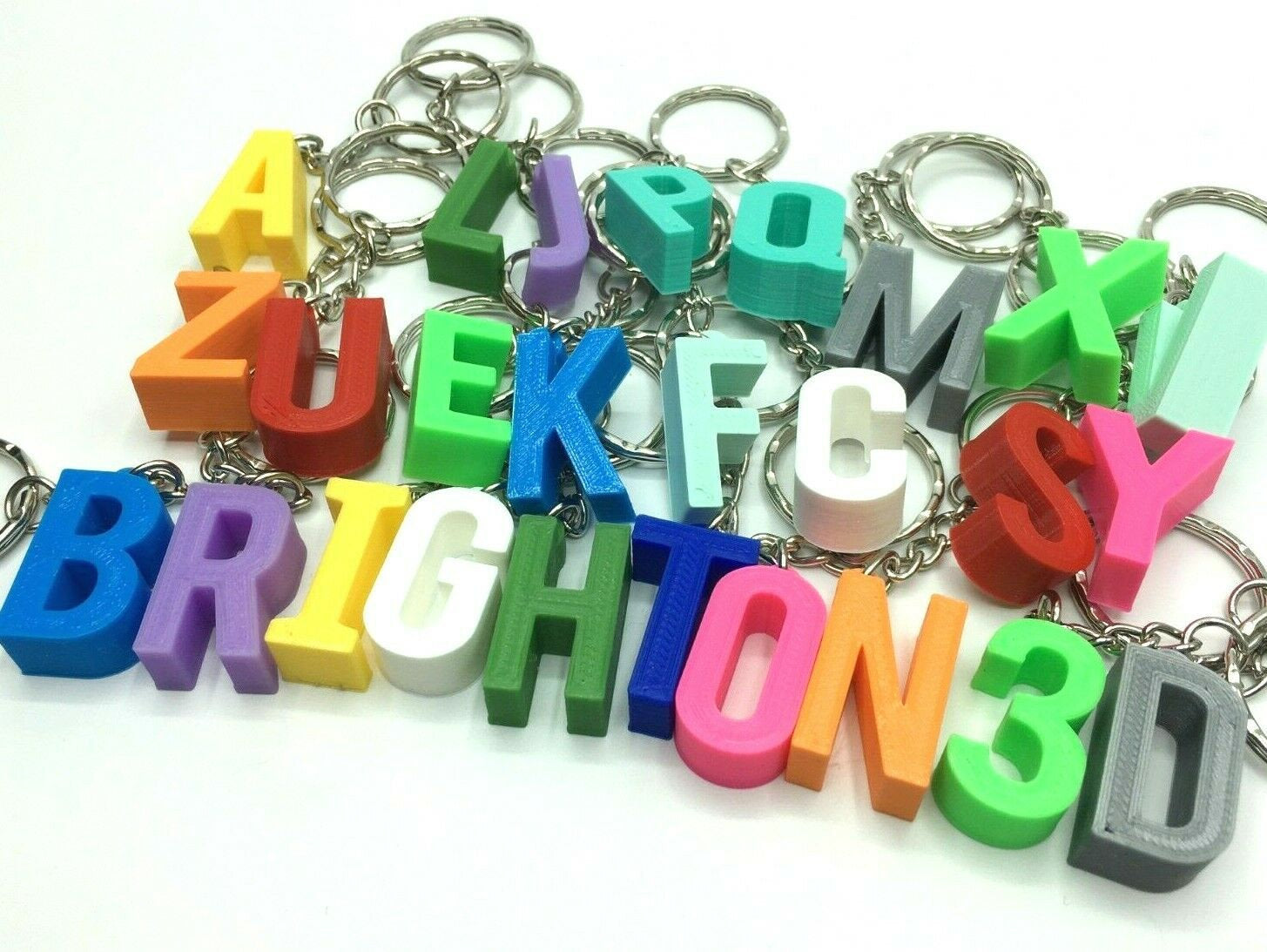 Initial Letter Chunky Keyrings / Letter Keyring / Letter Bag Tag / Initial Bag Charm / Initial Keyring / Alphabet Keyring / Party Bag Filler