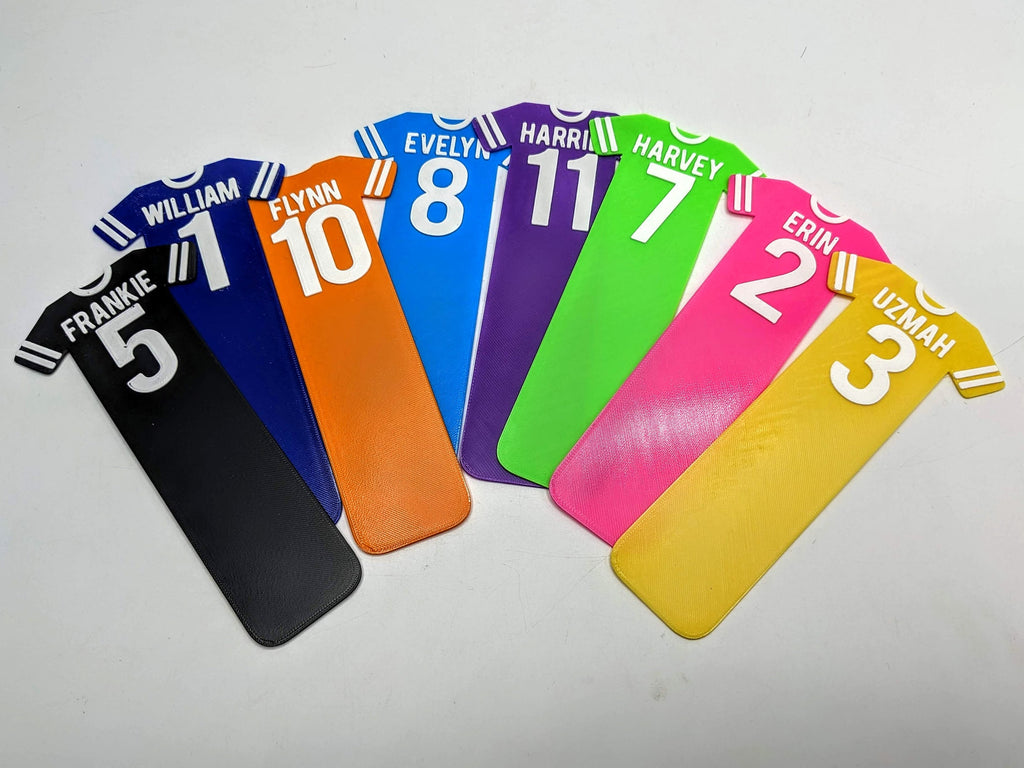 Football Shirt Personalised Bookmark / Soccer Gift / Football Reading / Football Lover Gift / Soccer Bookmark Gift / Party Bag Filler Gift