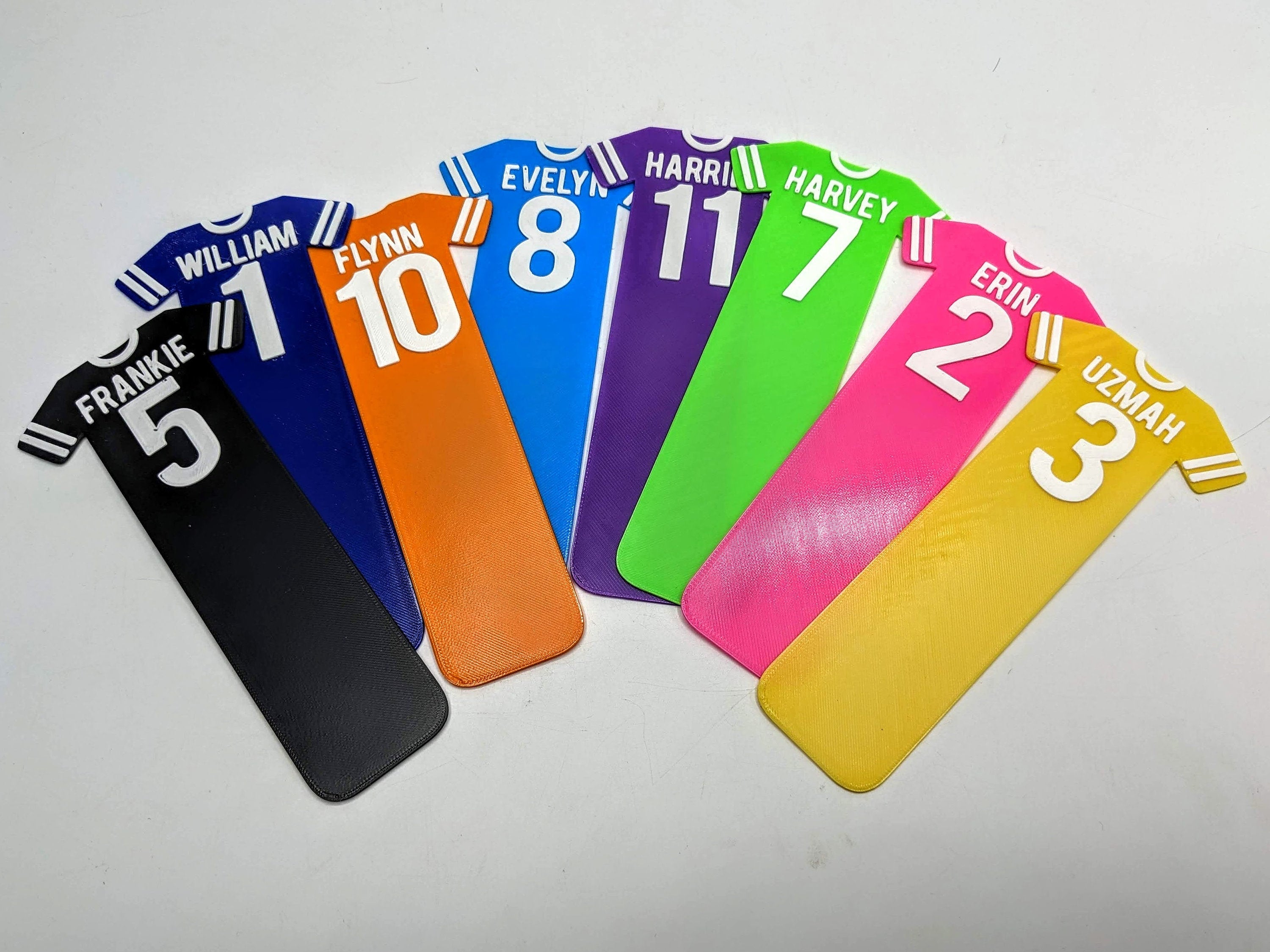 Football Shirt Personalised Bookmark / Soccer Gift / Football Reading / Football Lover Gift / Soccer Bookmark Gift / Party Bag Filler Gift