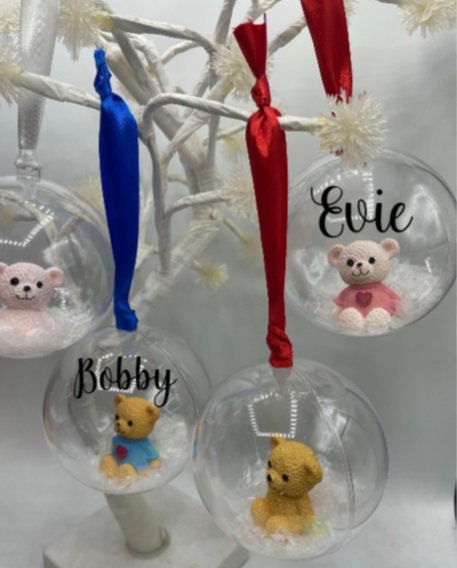 Personalised Santa Bauble, Christmas Bauble, First Christmas, Personalised Tree Decoration, Custom Bauble, Christmas Gift, Father Christmas