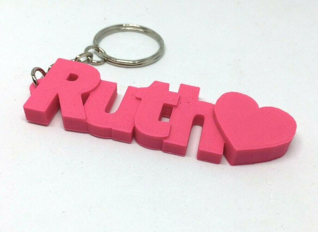 Personalised Heart Keyring, Heart Bag Tag, Heart Keychain, Personalised Keyring, Under 5 Pounds, School Bag Tag, Custom Name Keyring