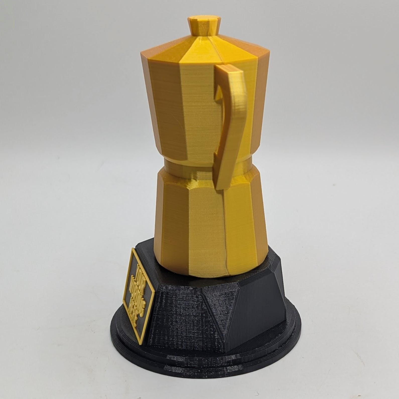 Personalised Coffee Maker Trophy, Coffee Pot Shape Gift,  Espresso Award Gift, Moka Pot Award, Custom Trophy Award, Coffee Lover Award Gift