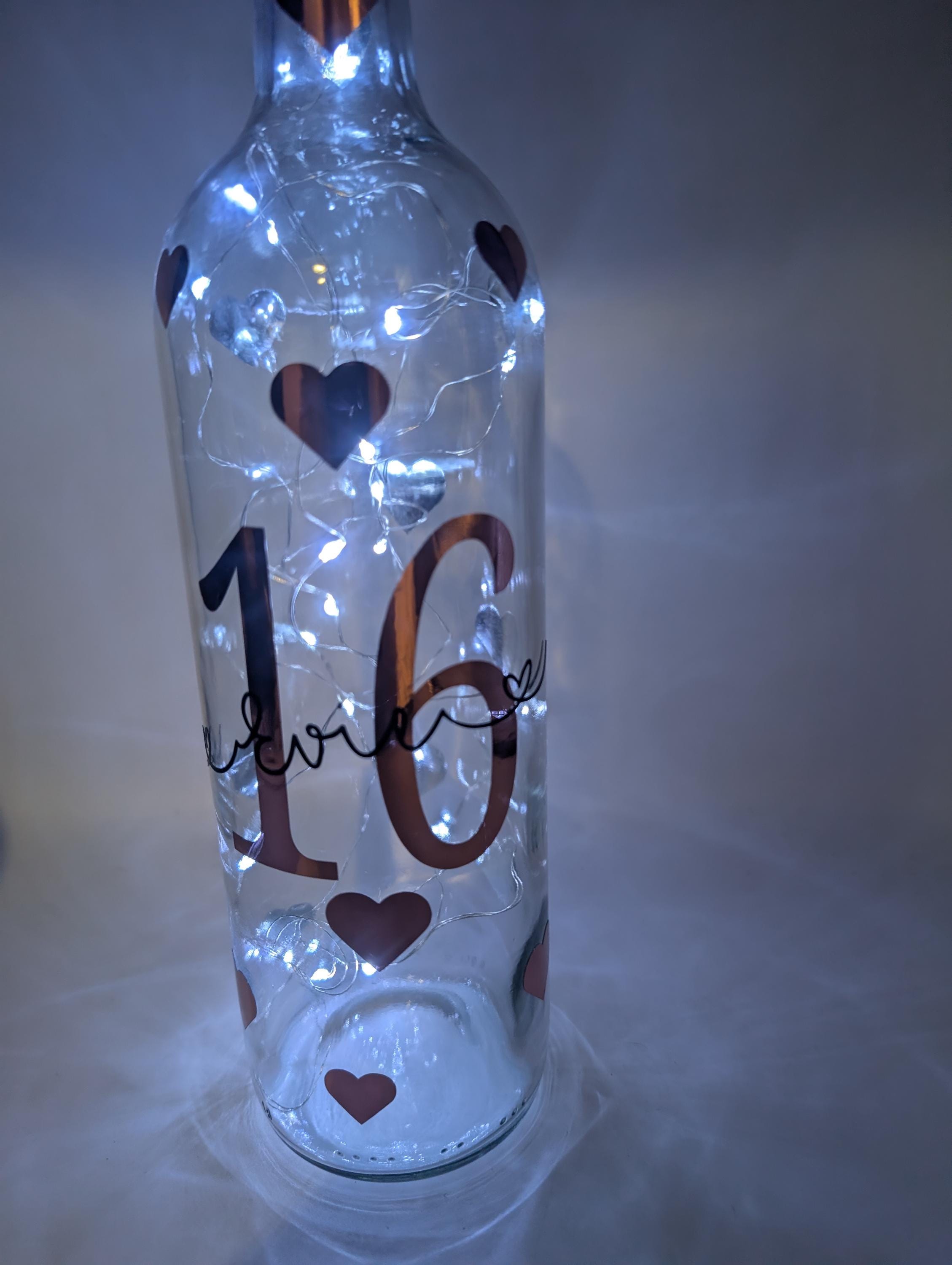 Personalised Light Up Bottle, 16th Birthday for Her, 16th Milestone Birthday, 16th Gift for her, Special 16th Birthday Gift, 16th Birthday