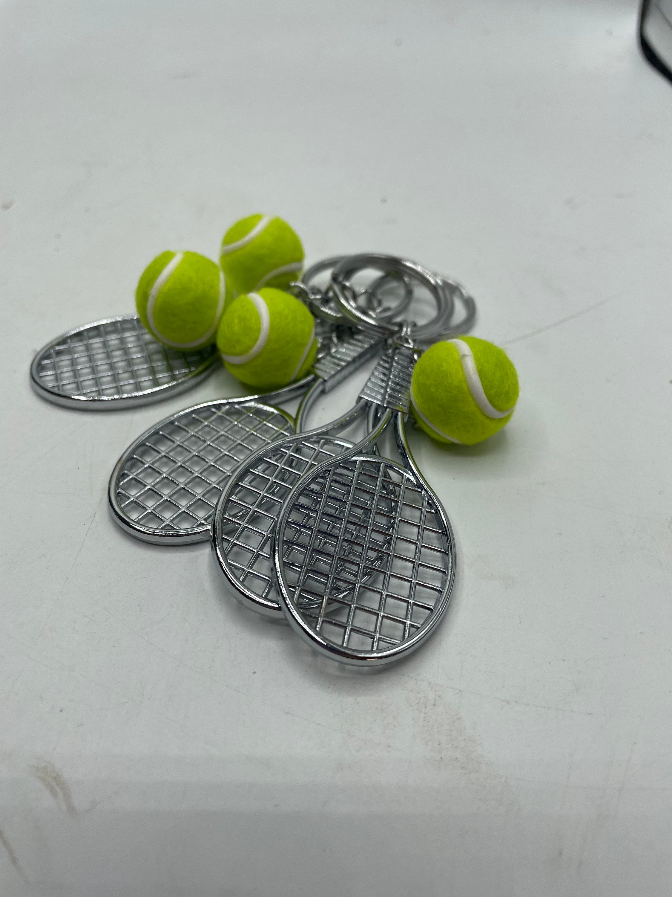 Tennis Racket and Ball Keyring / Tennis Player Gift / Tennis Player Gift / Sports Gift /  Secret Santa Gift / Tennis Keyring Gift / Tennis