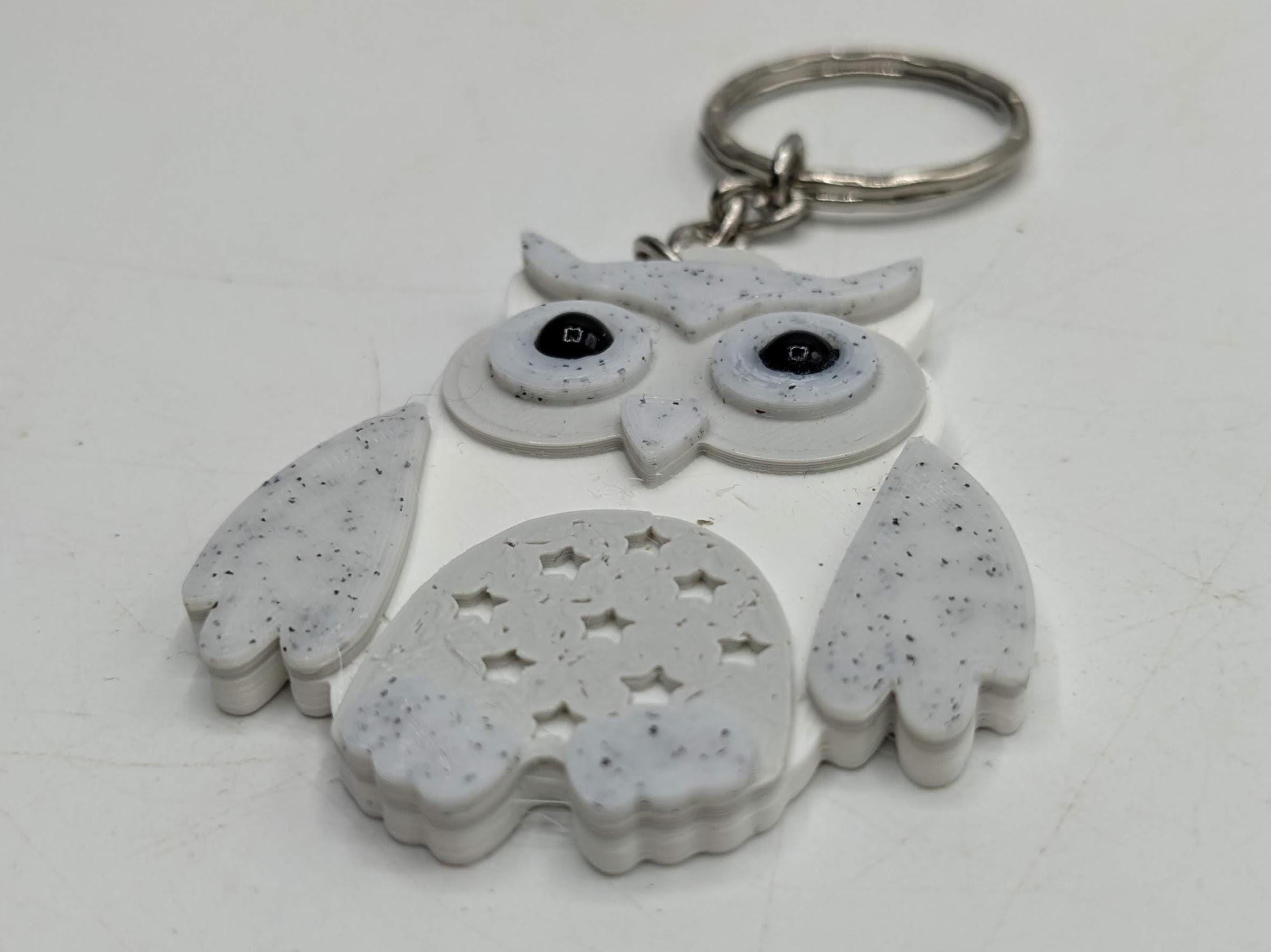 Owl Keyring / Owl Shaped Keychain / Owl Bag Tag Charm / Wildlife Keyring / Under 5 pound / Barn Owl Keychain / Snowy Owl Gift / Owl Gift