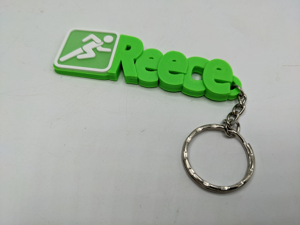 Personalised Running Bag Chunky Name Keyring / Running Bag Tag / Gift for a Runner / Running Keyring Gift / Running Gift / Runners Bag Tag