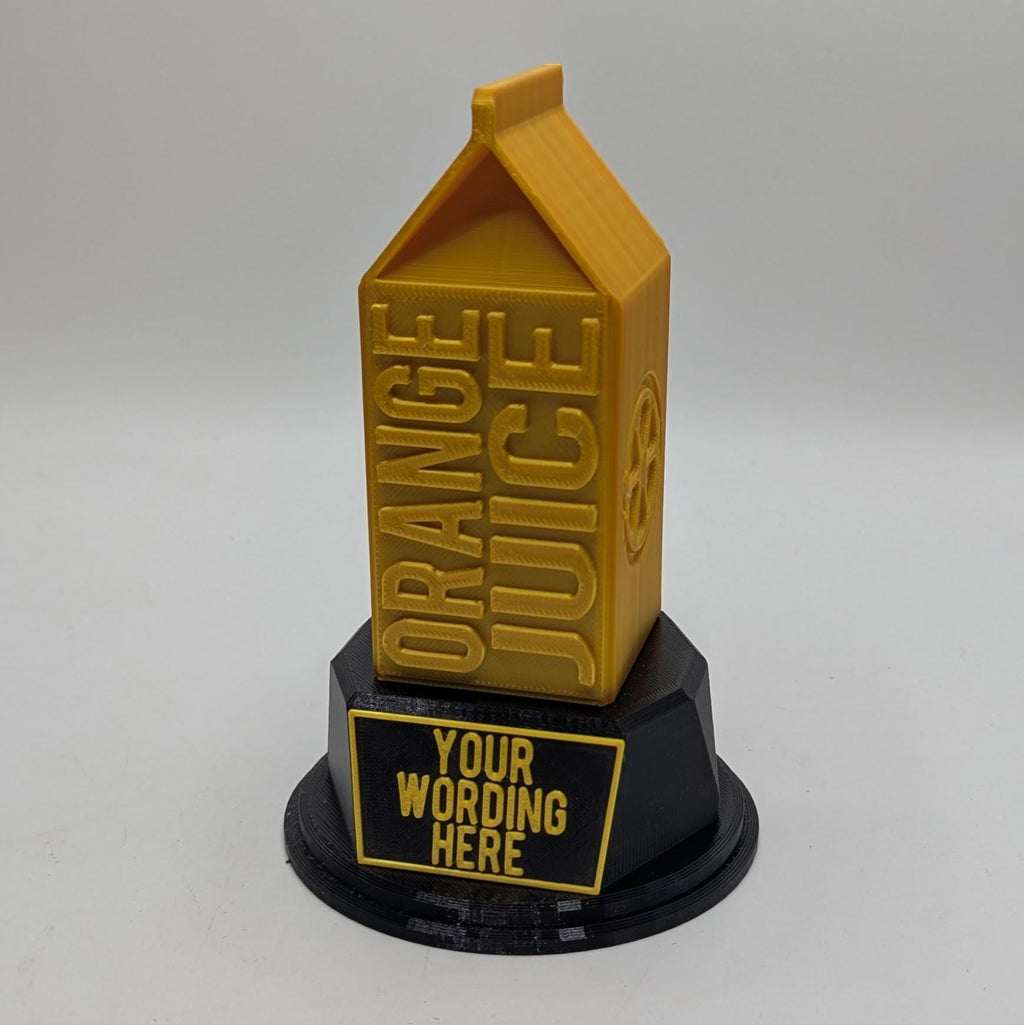 Personalised Orange Juice Trophy, Custom Trophy Gift, Orange Juice Lover Trophy, Orange Juice Award, Orange Juice Carton Gift, Orange Juice