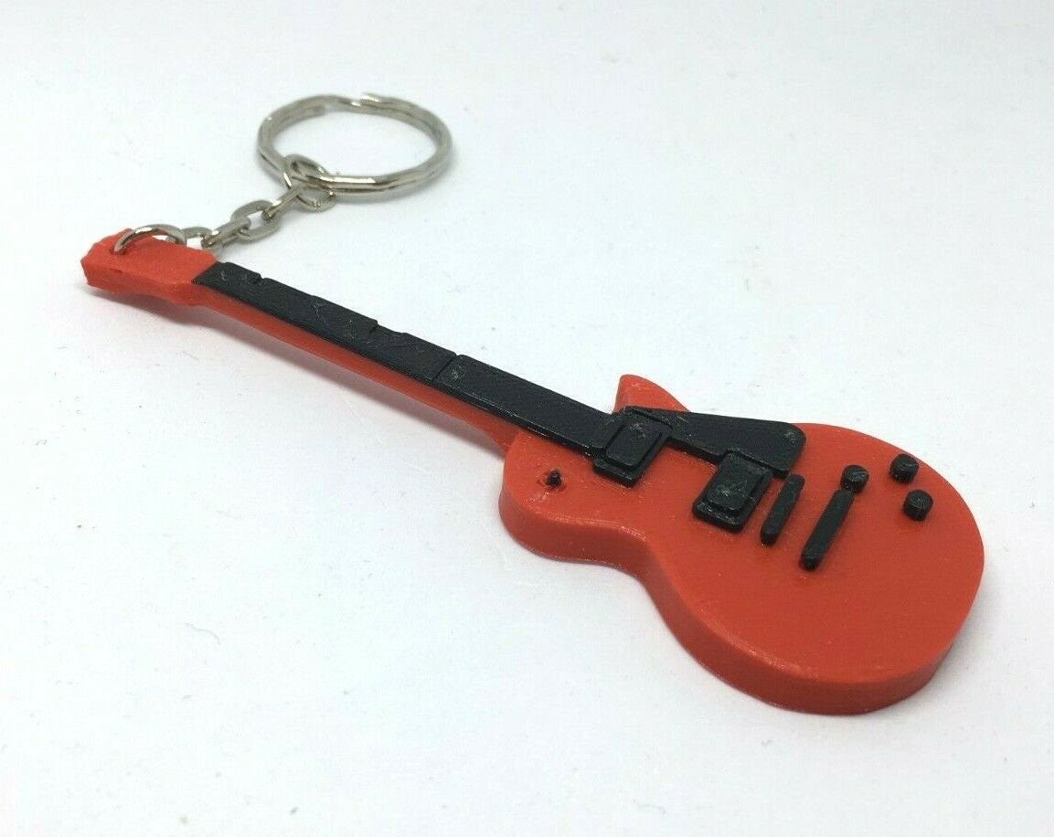 Electric Guitar Les Paul 3D Keyring / Guitarist Keyring / Guitarist Keychain / Electric Guitar Keyring / Gift for Guitarist/Music Teacher