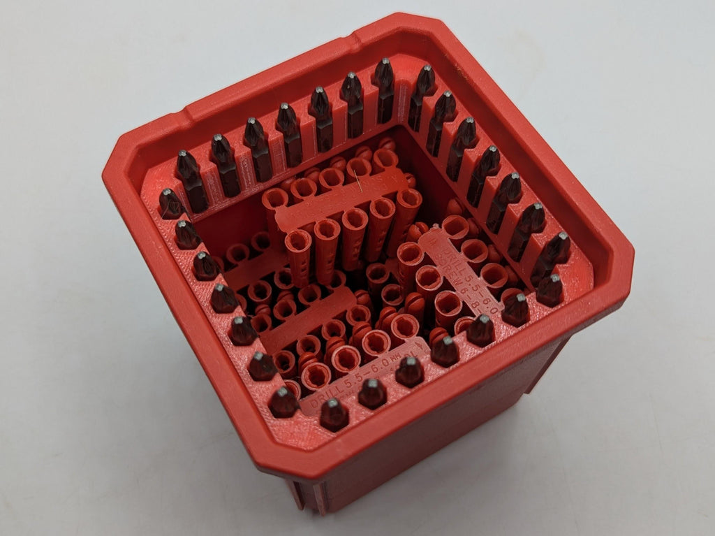 28 Hex Bit Holder Space Saving for Milwaukee Packout Organiser Case Containers, 25mm 1/4 Inch Hex Bit Holder for Packout Storage Container