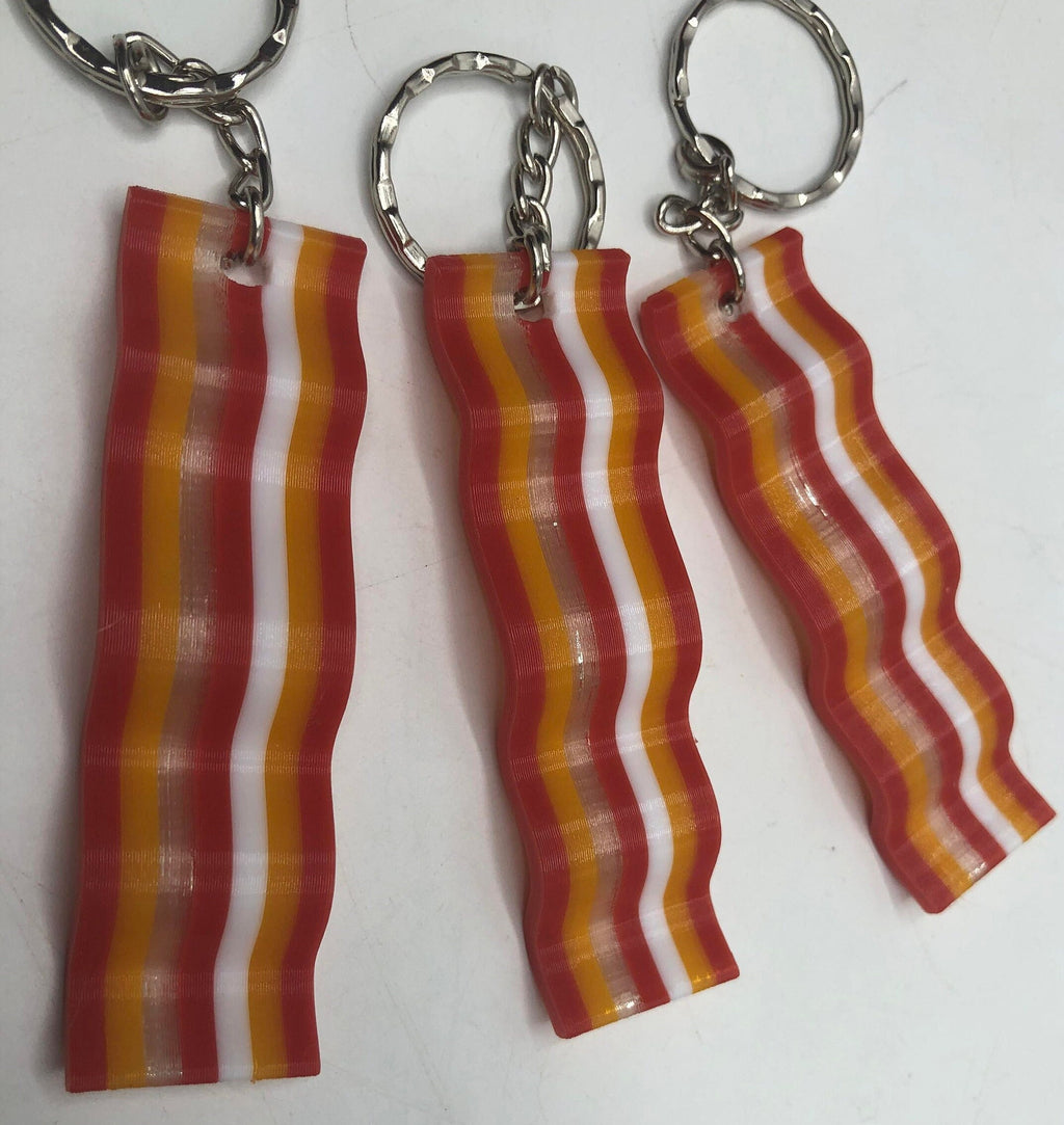 Bacon Keyring / An Ode to Bacon Keychain / Bacon Lovers Bag Tag Charm / Novelty Food Keyring / Meat Keychain / Bacon Bag Tag / Bacon Gift