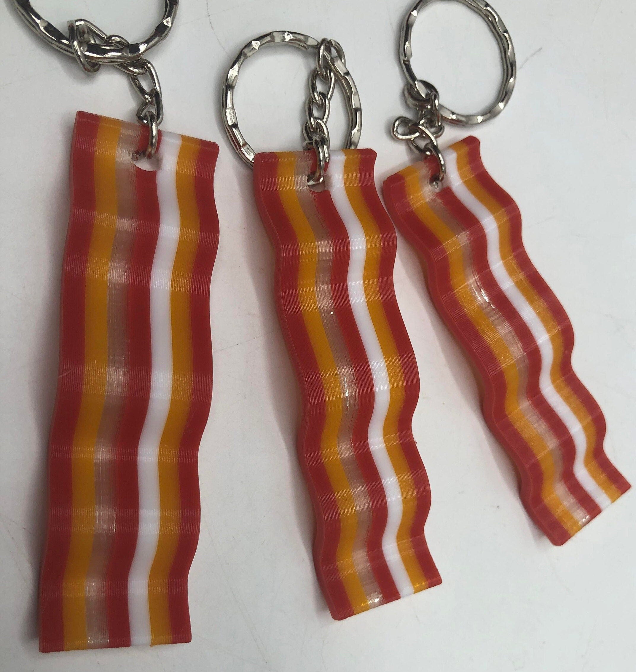 Bacon Keyring / An Ode to Bacon Keychain / Bacon Lovers Bag Tag Charm / Novelty Food Keyring / Meat Keychain / Bacon Bag Tag / Bacon Gift