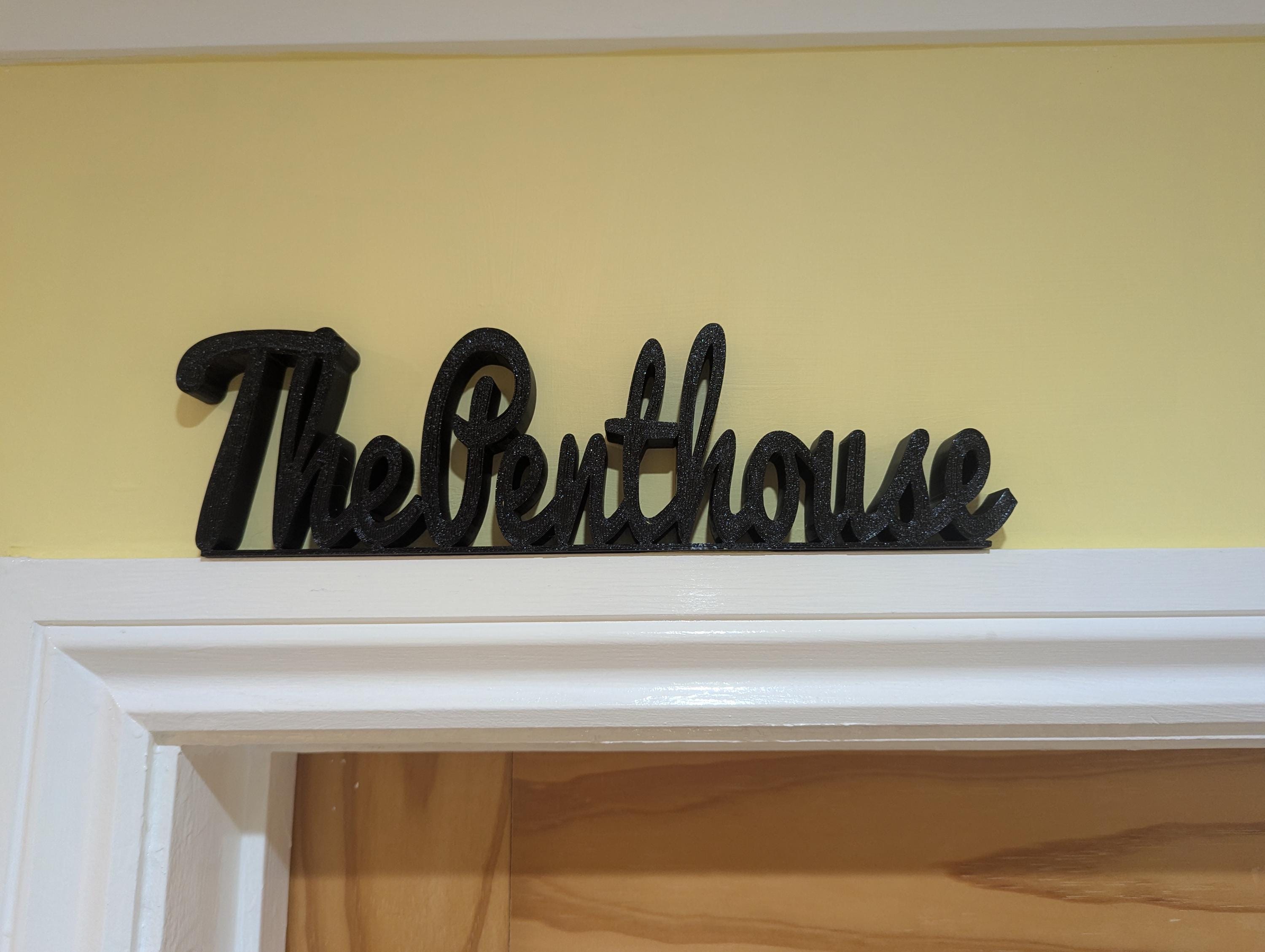 The Penthouse Door Sign, Plaque for Bedroom, Custom Door Sign, Door Topper, The Penthouse Sign, Above Door Sign, The Penthouse Above Door