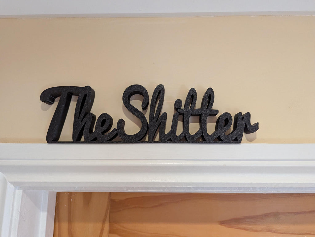 The Shitter Door Sign, The Loo Sign, Toilet WC Sign, Door Topper, Custom Door Sign, Toilet Sign, Above Door Sign, Quirky Door Sign, Shitter