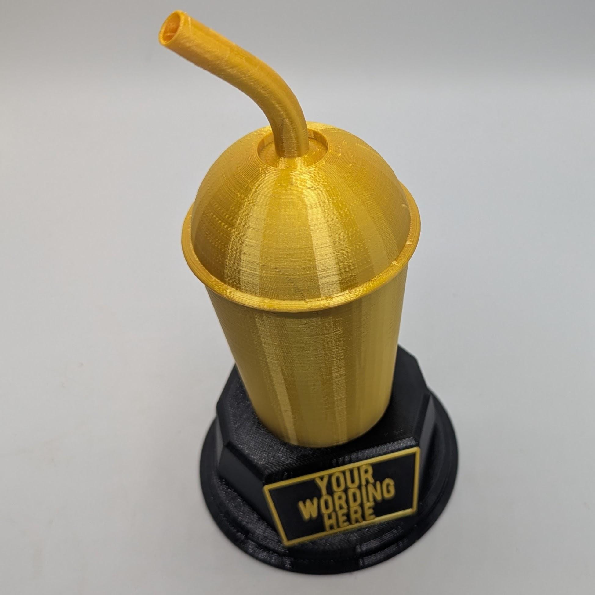 Personalised Drink Trophy, Iced Drink Award Gift, Custom Trophy Gift, Funny Drink Award, Office Trophy, Cold Drink Lover, Drink Cup Award