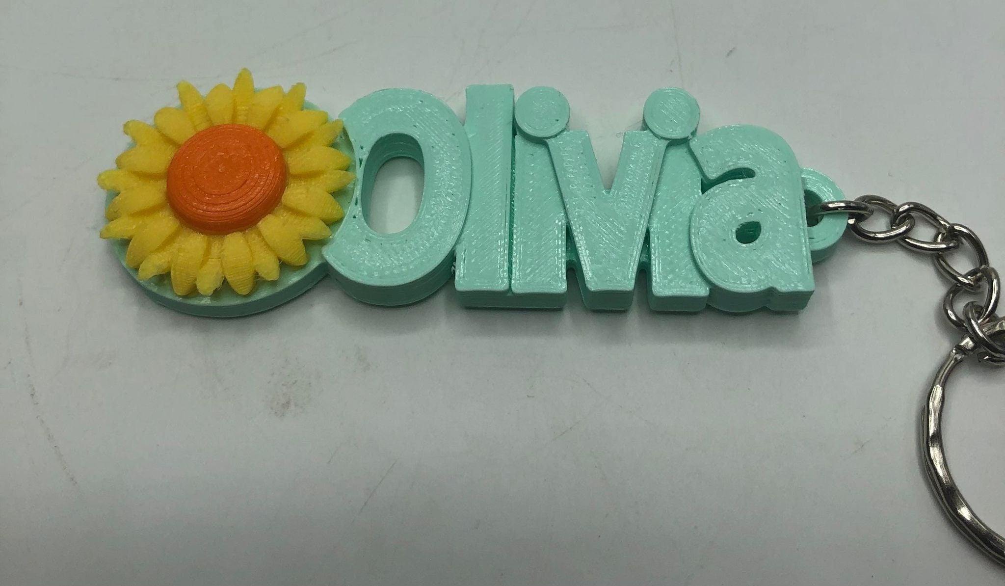 Personalised Sunflower Keyrings / Sunflower Keychain / Flower Keyring / Gift for Flower Lover / Party Bag Filler / Sunflower Keyring Gift