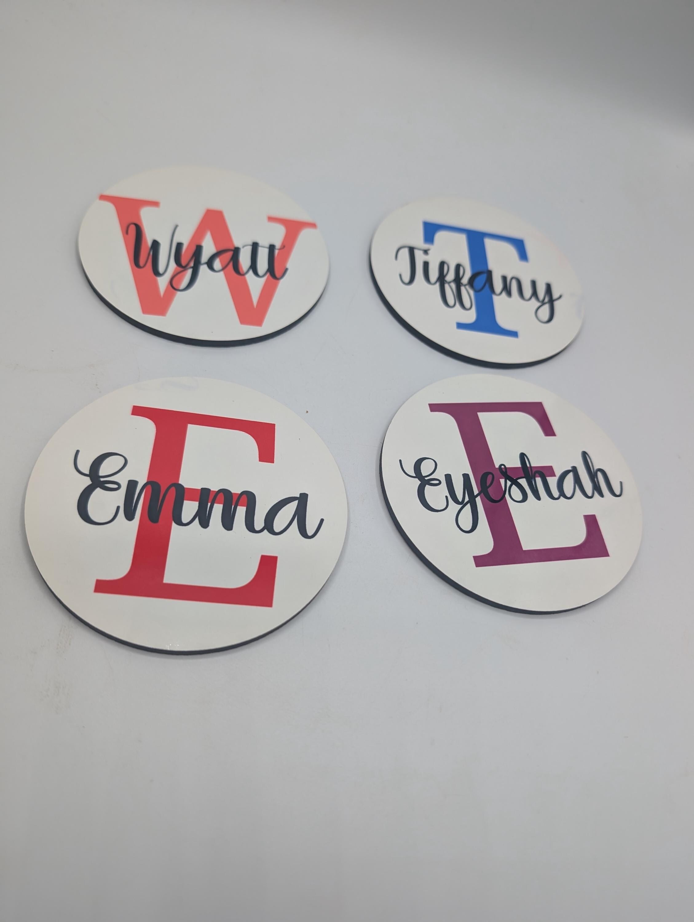 Personalised Name Drinks Coaster / Round Coaster Gift / Stocking Filler / Personalised Gift /  Personalised Name Coaster / Gloss Finish