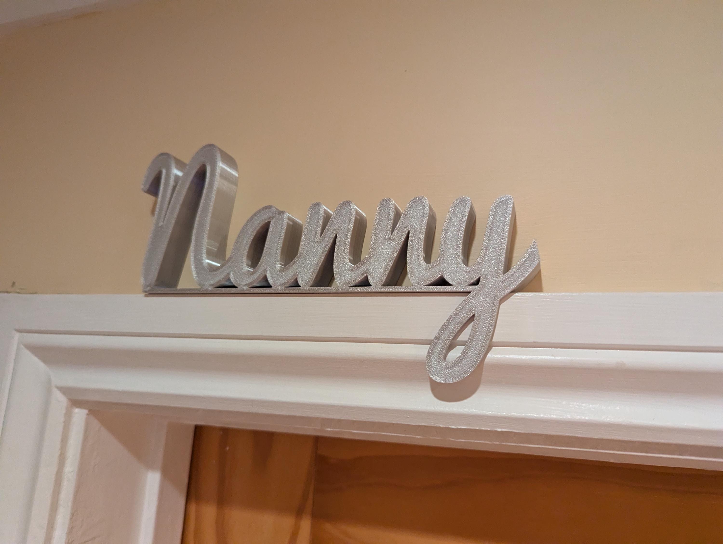 Nanny Door Sign, Nanny Above Door Sign, Door Topper, Custom Door Sign, Quirky Sign, Gift for Nanny, Nanny Room Sign, Birthday Gift for Nanny