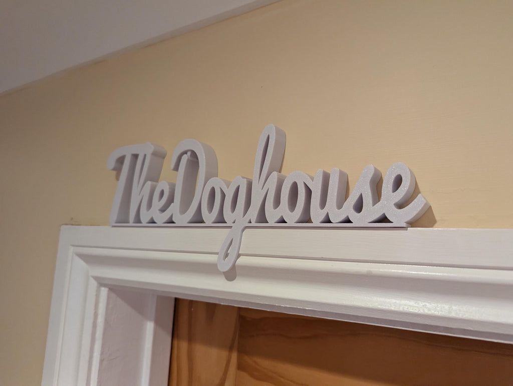 The Dog House Door Sign, Dog Door Sign, Door Topper, Custom Door Sign, In Trouble Door Sign, Above Door Sign, Quirky Sign, Hallway Door Sign
