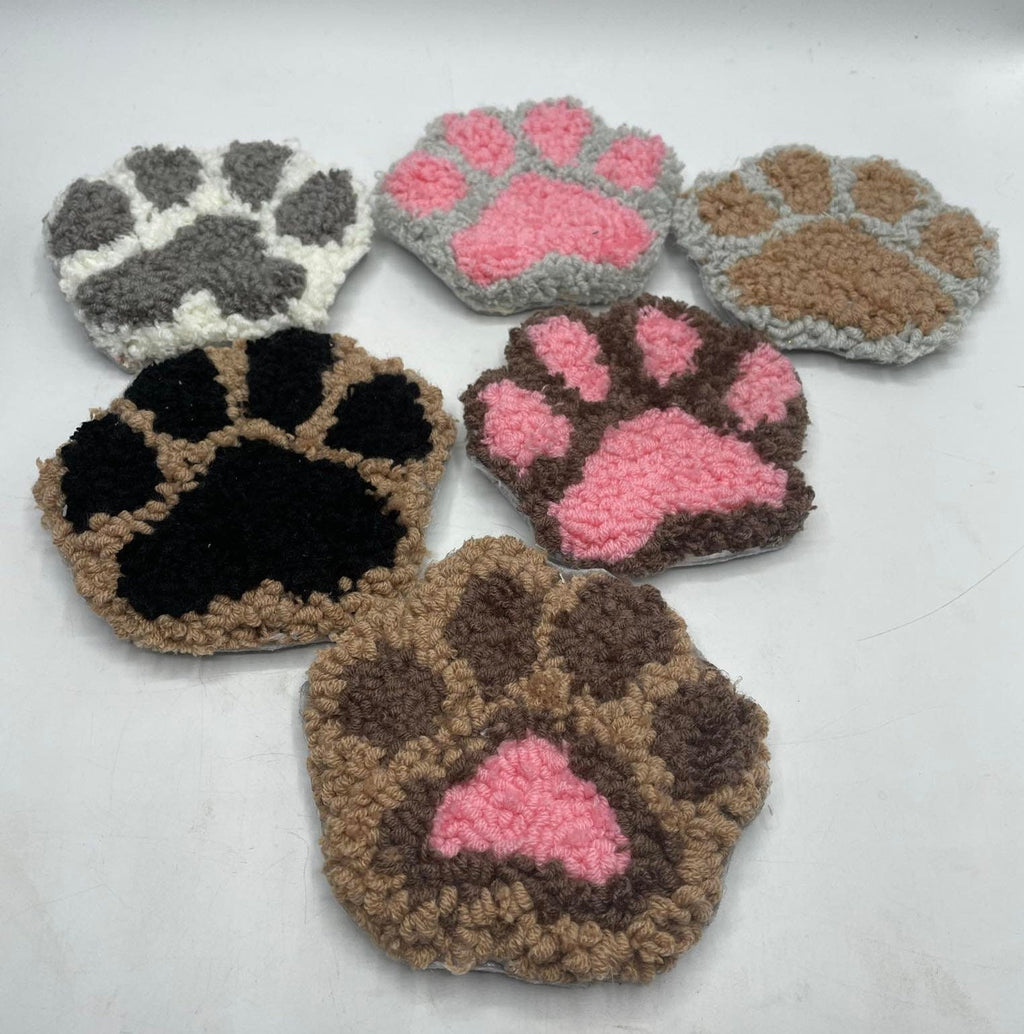 Dog Paw Print Coaster / Mug Rug / Mother's Day Gift / Handmade Mug Rug Coaster / Paw Print Coaster / Drink Coaster / Drink Coaster / Dog