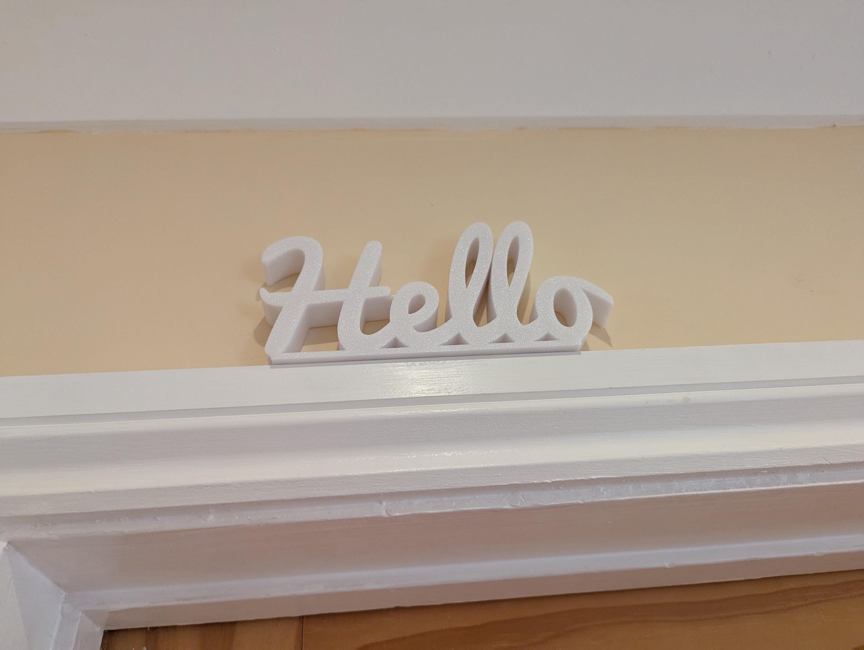 Hello Door Sign, Welcome Door Sign, Home Decor Sign, Hallway Door Sign, Custom Door Sign, Door Topper, Hello Home Sign, Lounge Door Sign