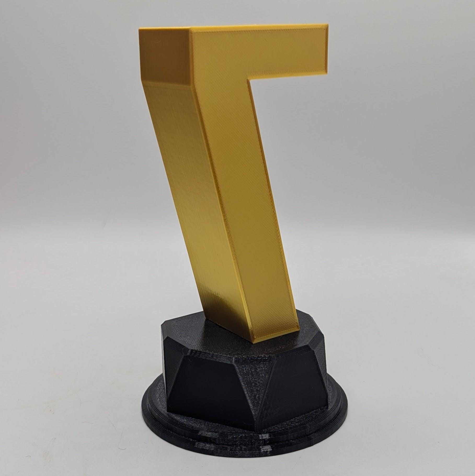 Personalised Number Trophy, Birthday Trophy Award, Custom Trophy Gift, Funny Number Award Gift, Office Trophy, 0 - 9 Number Award Trophy