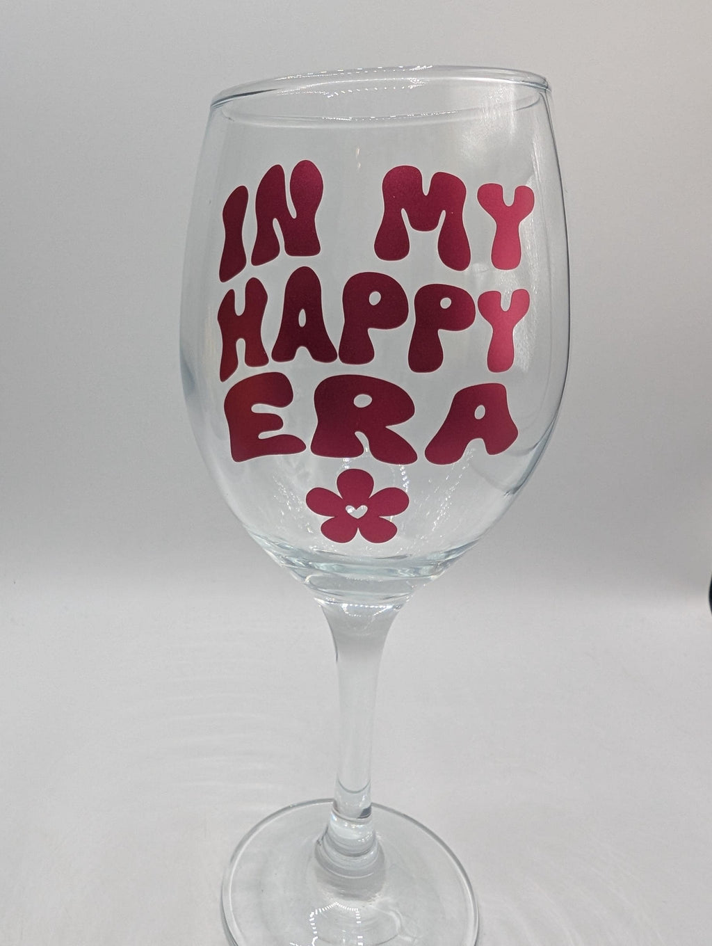 My Happy Era Glass, Gift for her, Mother's Day Gift, Present For Her, Custom Era Glass, Flower Pretty Glass, Wine Lover Gift, Gin Glass Gift