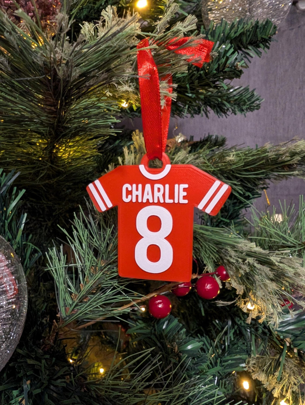 Personalised Football Shirt Bauble, Soccer Christmas, Football Party Bag Fillers, Football Team Decorations, Football Gift,  Football Favour