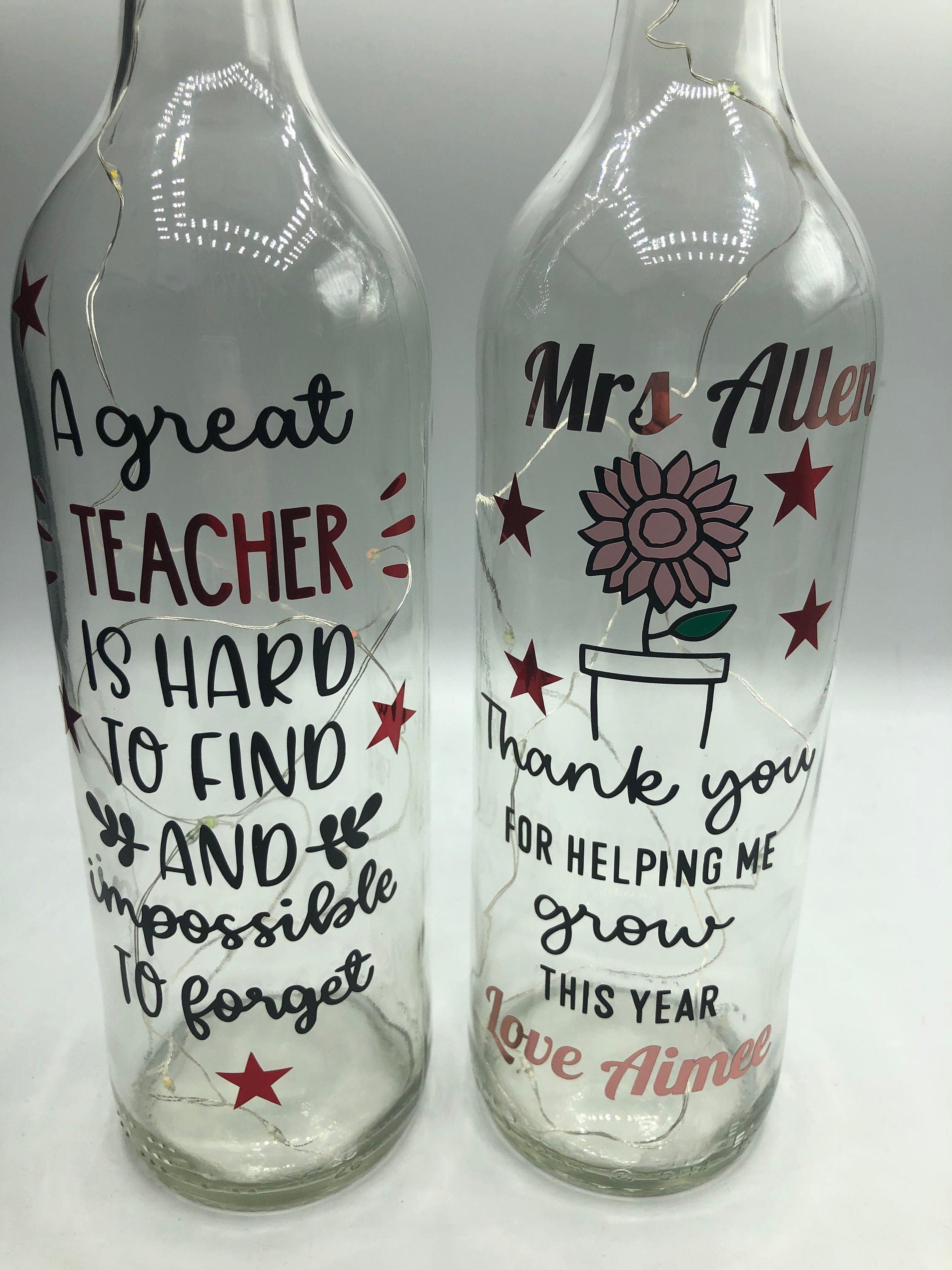 Thank you Teacher Gift, Teacher Light Up Bottle, End of Year Gift for Teacher, Leaving Gift for Teacher, A Great Teacher is Hard to Find