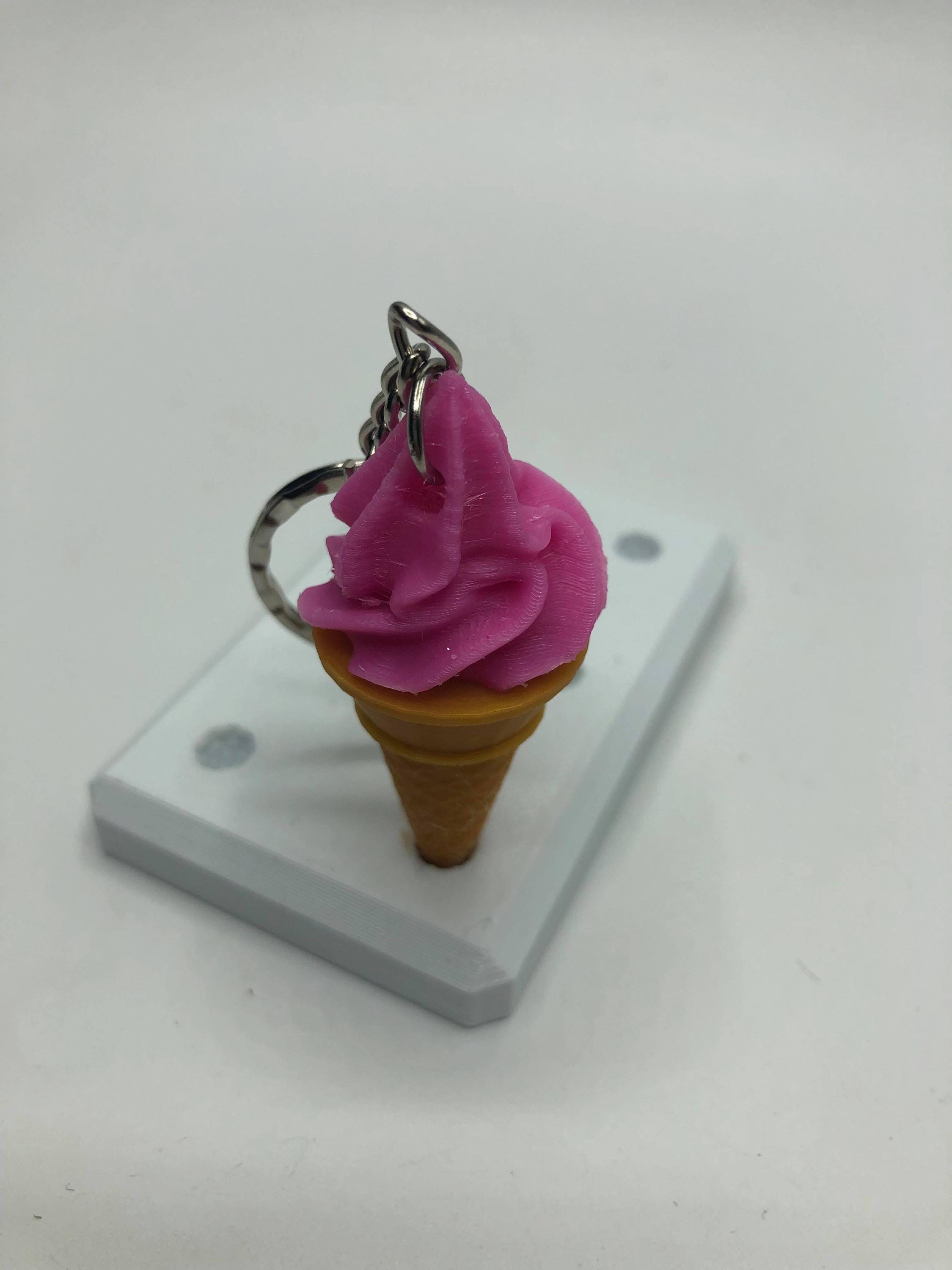 Ice Cream Cone Keyring, Whipped Ice Cream Keyring, Ice Cream Shape Gift, Ice Cream Lover, Ice Cream Charm, Frozen Yoghurt Keyring, Cone Tag