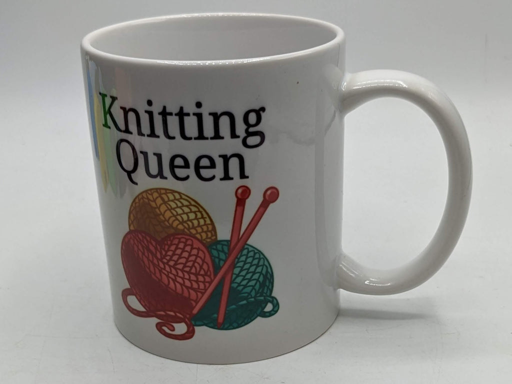 Knitting Queen Mug, Funny Gift for Knitter, Knitting Lover Gift, Gift for Knitter, Knitter Coffee Mug, Knitter Tea Mug, Yarn Lover Mug, Knit