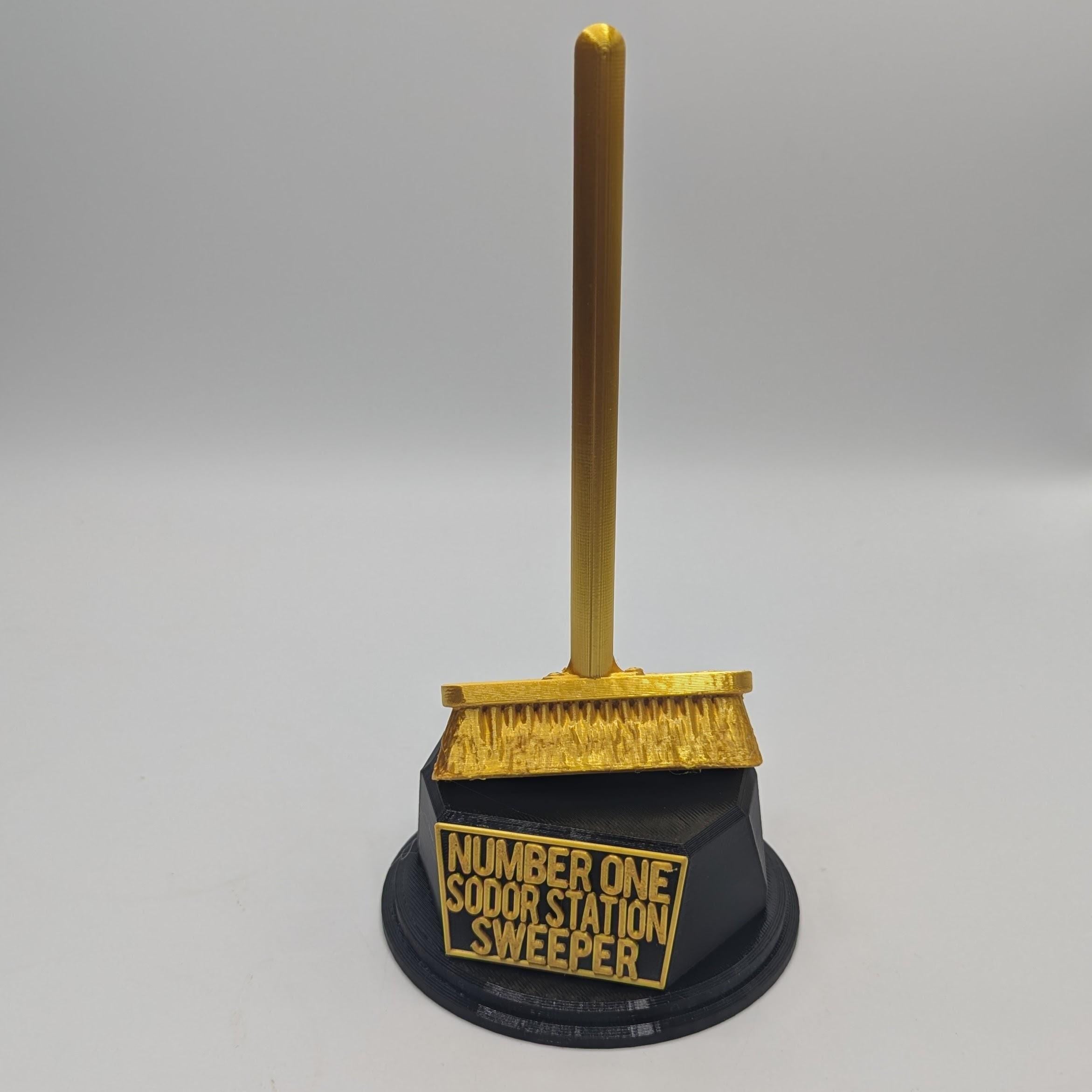 Broom Trophy, Station Sweeper Award, Custom Trophy Gift, Sweeper Trophy, Broom Award, Cleaner Trophy, Cleaner Award, Office Trophy, Broom