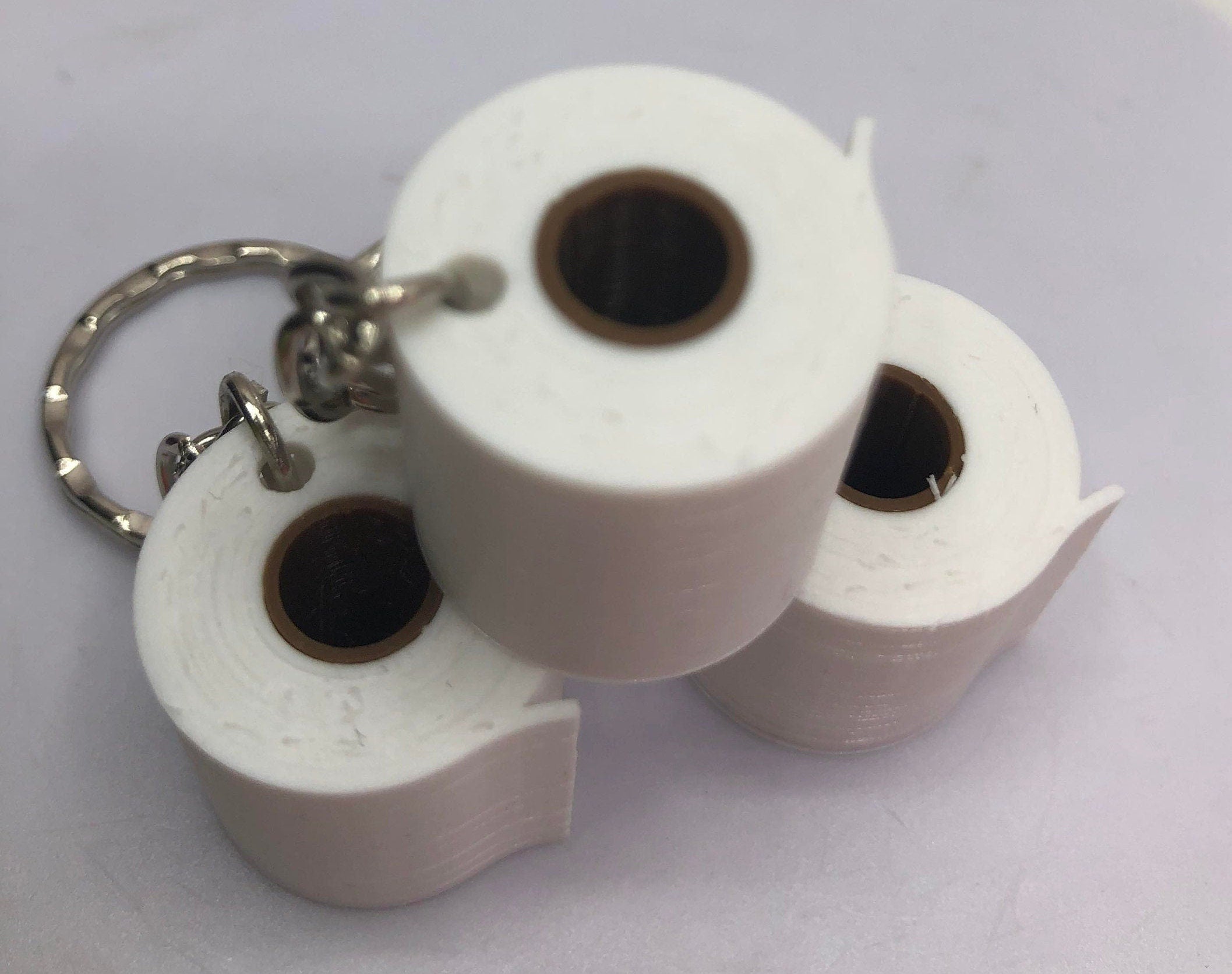 Toilet Roll Keyring / Toilet Paper Joke Keyring / Key Chain / Bag Tag (3D) / Toilet Roll Joke / Toilet Roll / Toilet Paper / Novelty Keyring