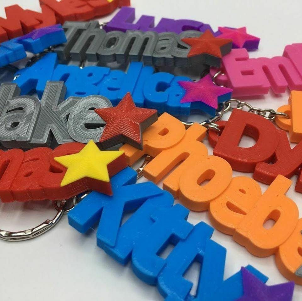 Boy Personalised Star Keyring, Personalised Bag Tag, School Bag Tag, Under 5 Pound, Custom Name Keyring, Personalised Keychain, Name Keyring