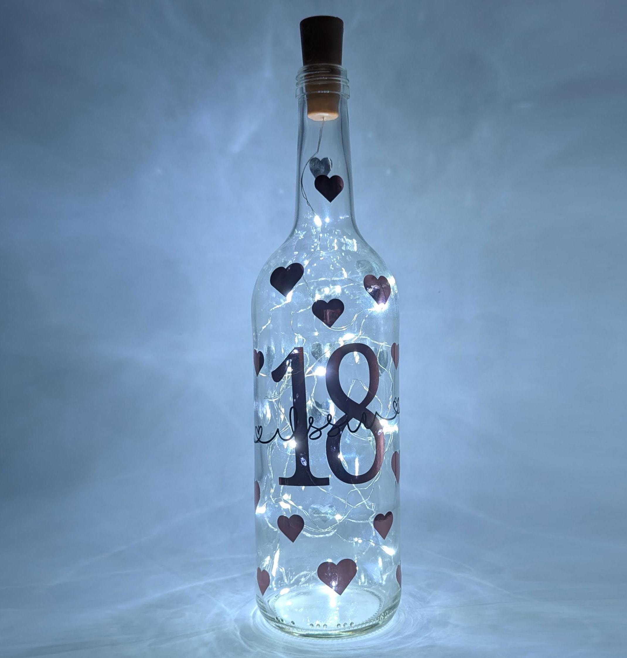 Personalised Star Light Up Bottle, Light Up Bottle, Milestone Birthday, Gift for her, Special Birthday Gift, 18th Gift, 21st Gift, 30th Gift