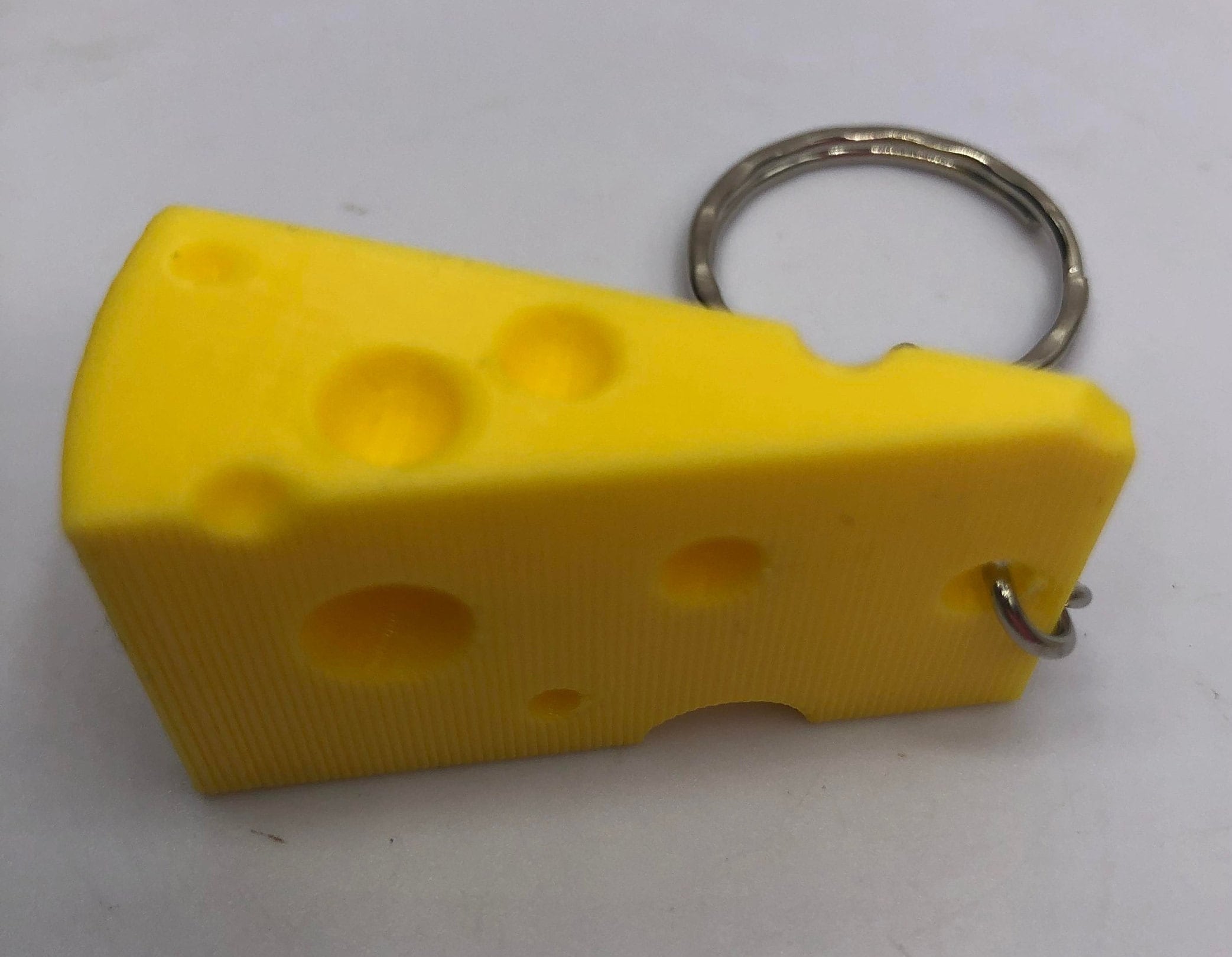 Swiss Cheese Style Keyring, Cheese Lovers Keyring, Keyring in the Shape of Cheese, Cheese Wedge Keyring, Cheese Charm, Food Keyring, Cheesy