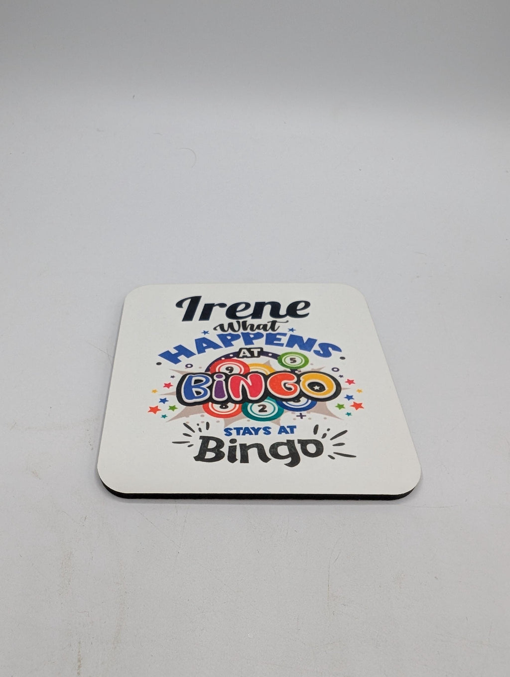 Personalised Bingo Coaster, What Happens at Bingo Gift, Bingo Coaster, Personalised Bingo Coaster, Drink Mat, Fun Gift for Bingo Lover