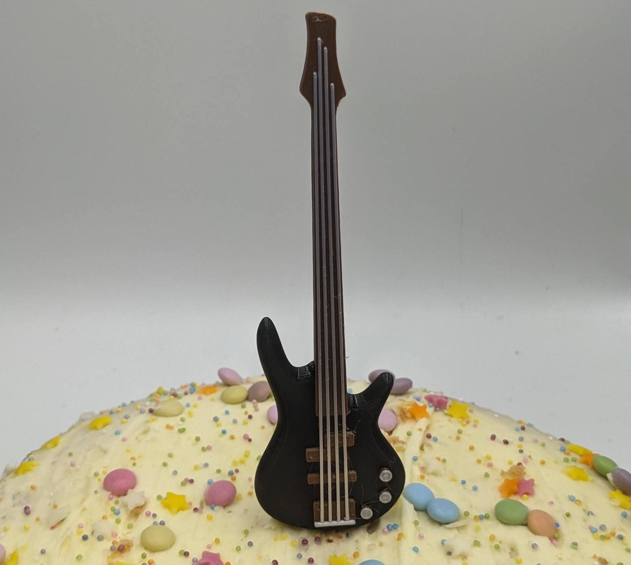 Electric Bass Guitar Cake Topper / Guitarist Cake Topper / Electric Bass Guitar Cake Topper /Gift for Guitarist Birthday /Music Teacher Cake