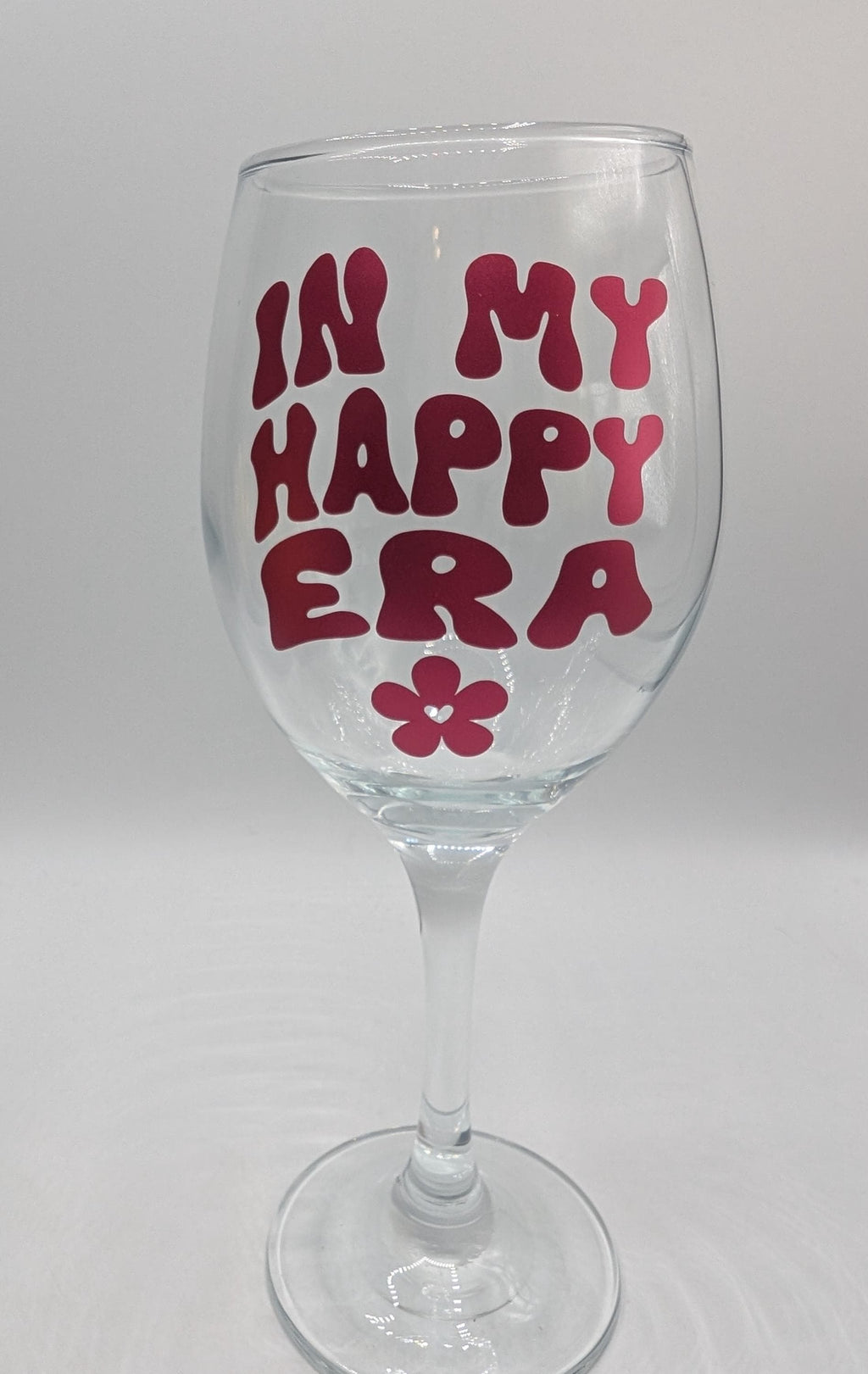 My Happy Era Glass, Gift for her, Mother's Day Gift, Present For Her, Custom Era Glass, Flower Pretty Glass, Wine Lover Gift, Gin Glass Gift