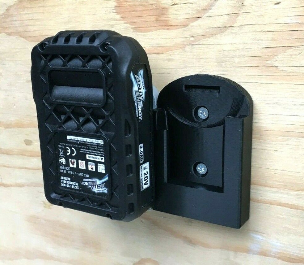 Aldi Activ Energy 20V & 40v Battery Wall Mount Holder for Workshop / Van (Qty:1)