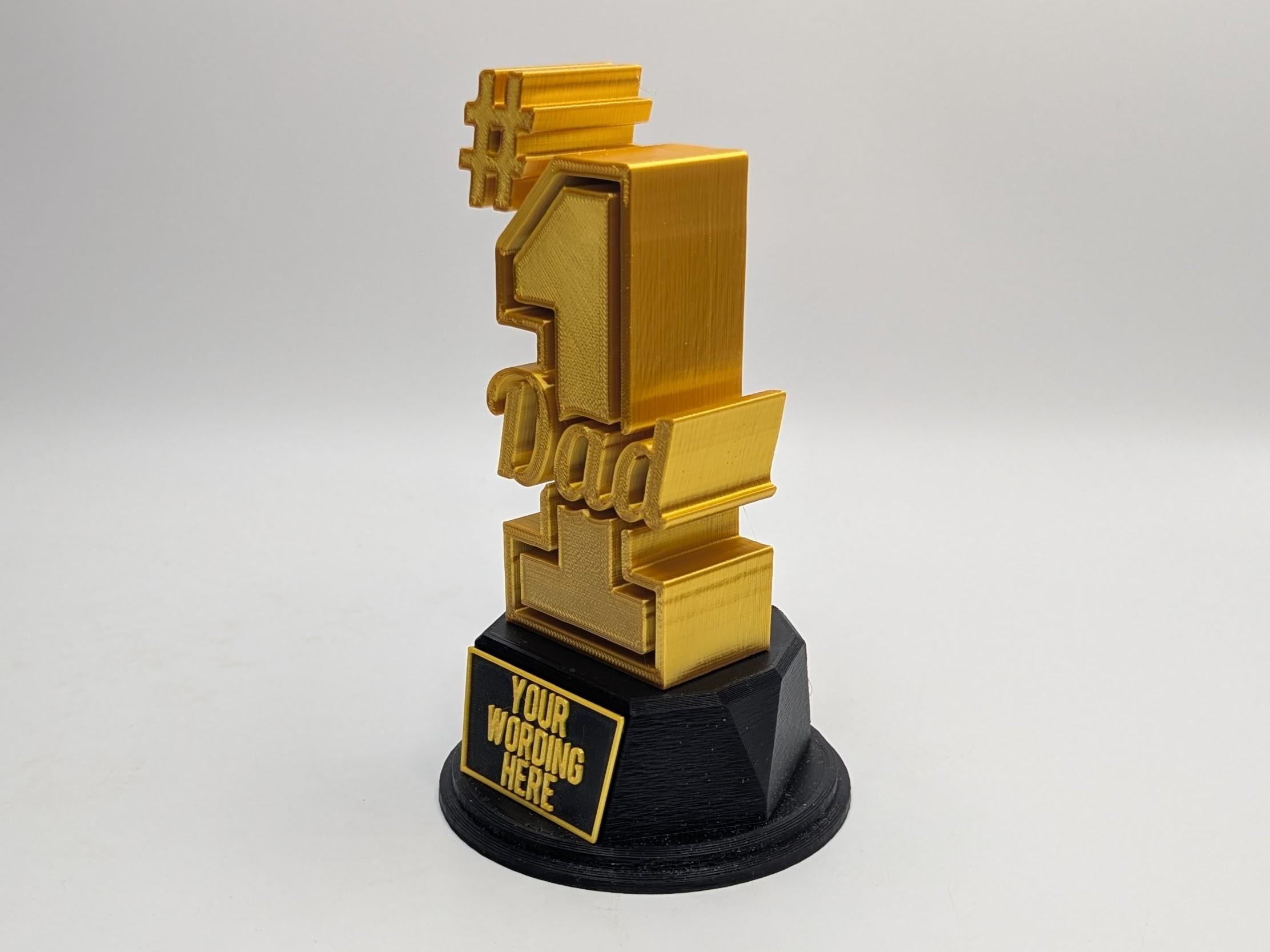 Personalised No1 Dad Trophy, Dad Fun Trophy, Gift for Dad, Fathers Day Gift, No1 Dad Award,  Custom Dad Gift, Best Dad Gift, Dad Birthday