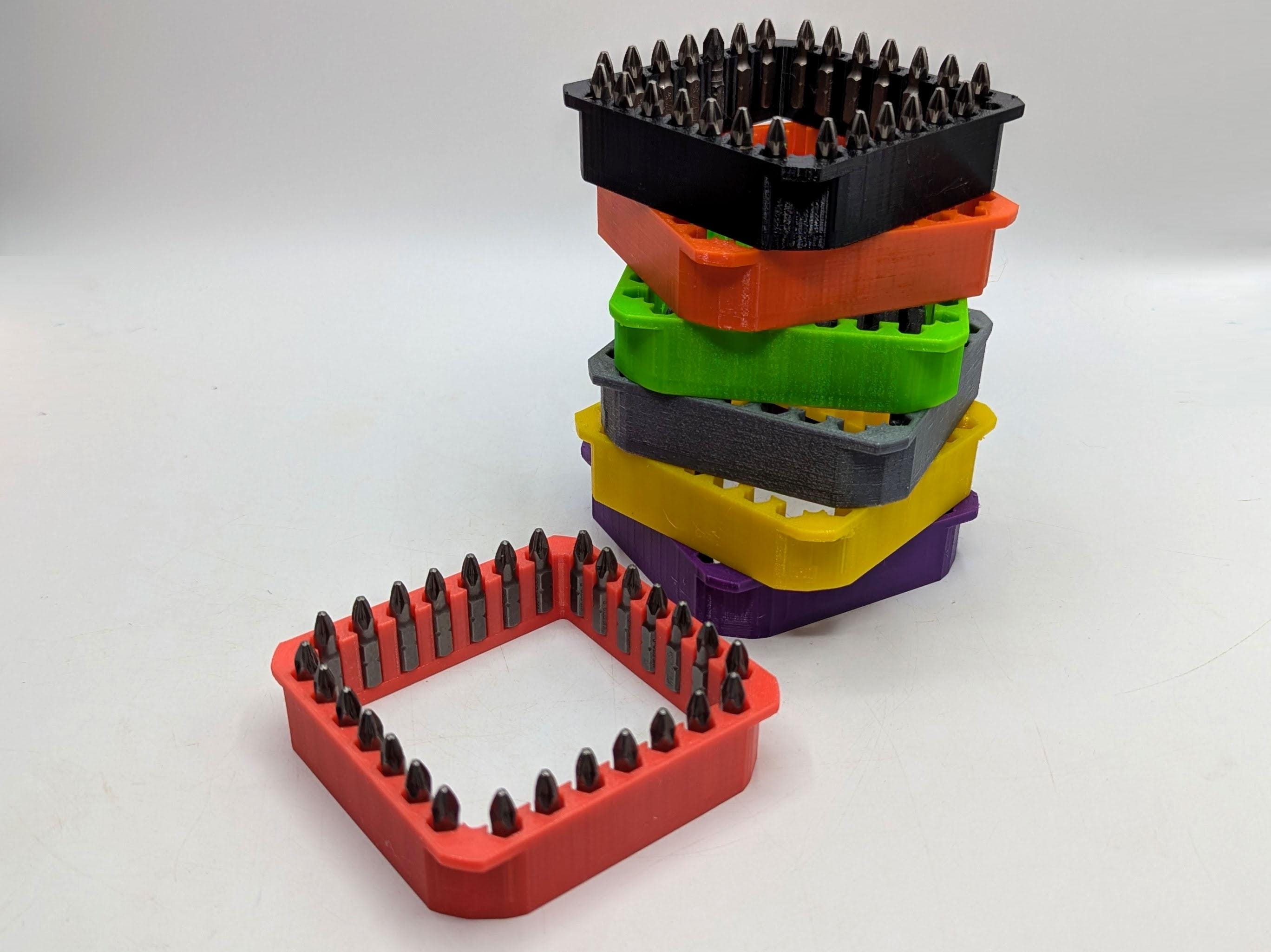 28 Hex Bit Holder Space Saving for Milwaukee Packout Organiser Case Containers, 25mm 1/4 Inch Hex Bit Holder for Packout Storage Container