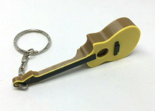 Acoustic Guitar Keyring / Acoustic Guitar Bag Tag / Guitar Shaped Keyring / Gift for Guitarist / Gift for Music Teacher / Guitar Bag Tag