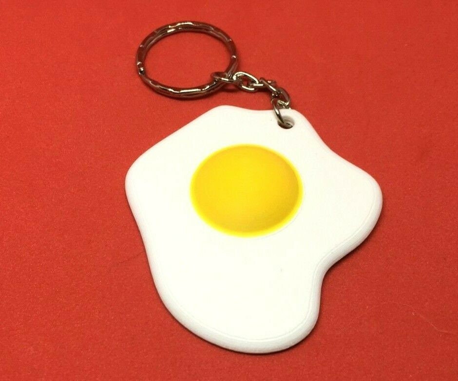 Fried Egg Keyring / Novelty Fried Egg Keyring / Fried Egg Bag Charm / Fried Egg Gift / Cooking Keyring / Cooking Inspired / Chef Gift / Egg