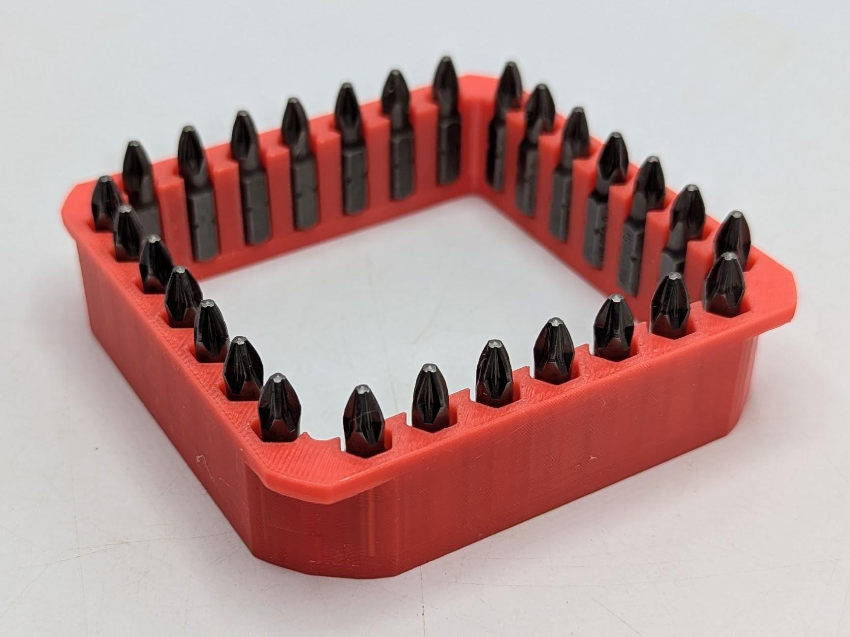 28 Hex Bit Holder Space Saving for Milwaukee Packout Organiser Case Containers, 25mm 1/4 Inch Hex Bit Holder for Packout Storage Container