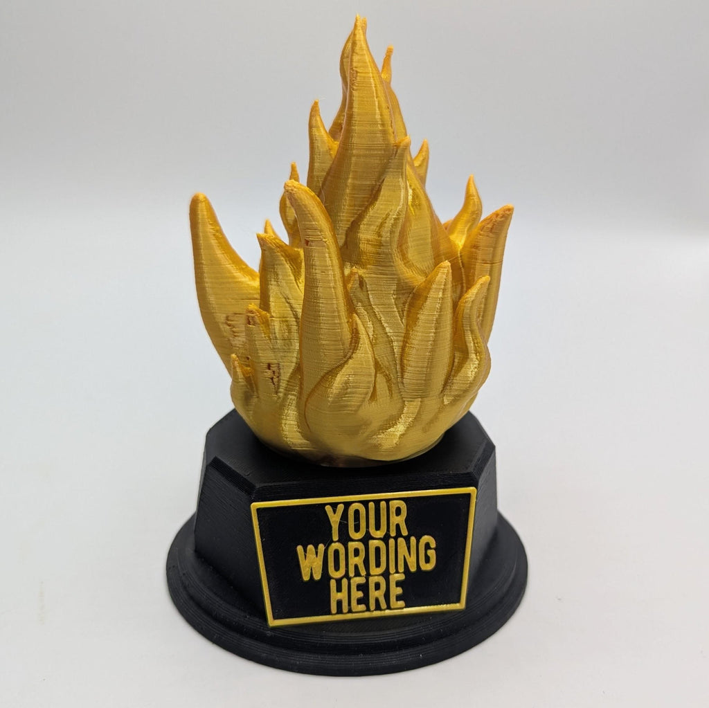 Personalised Fire Trophy, Fire Shape Gift, Fire Award Gift, Fire Fighter Trophy, Custom Trophy Gift, On Fire Trophy, On Fire Award Gift