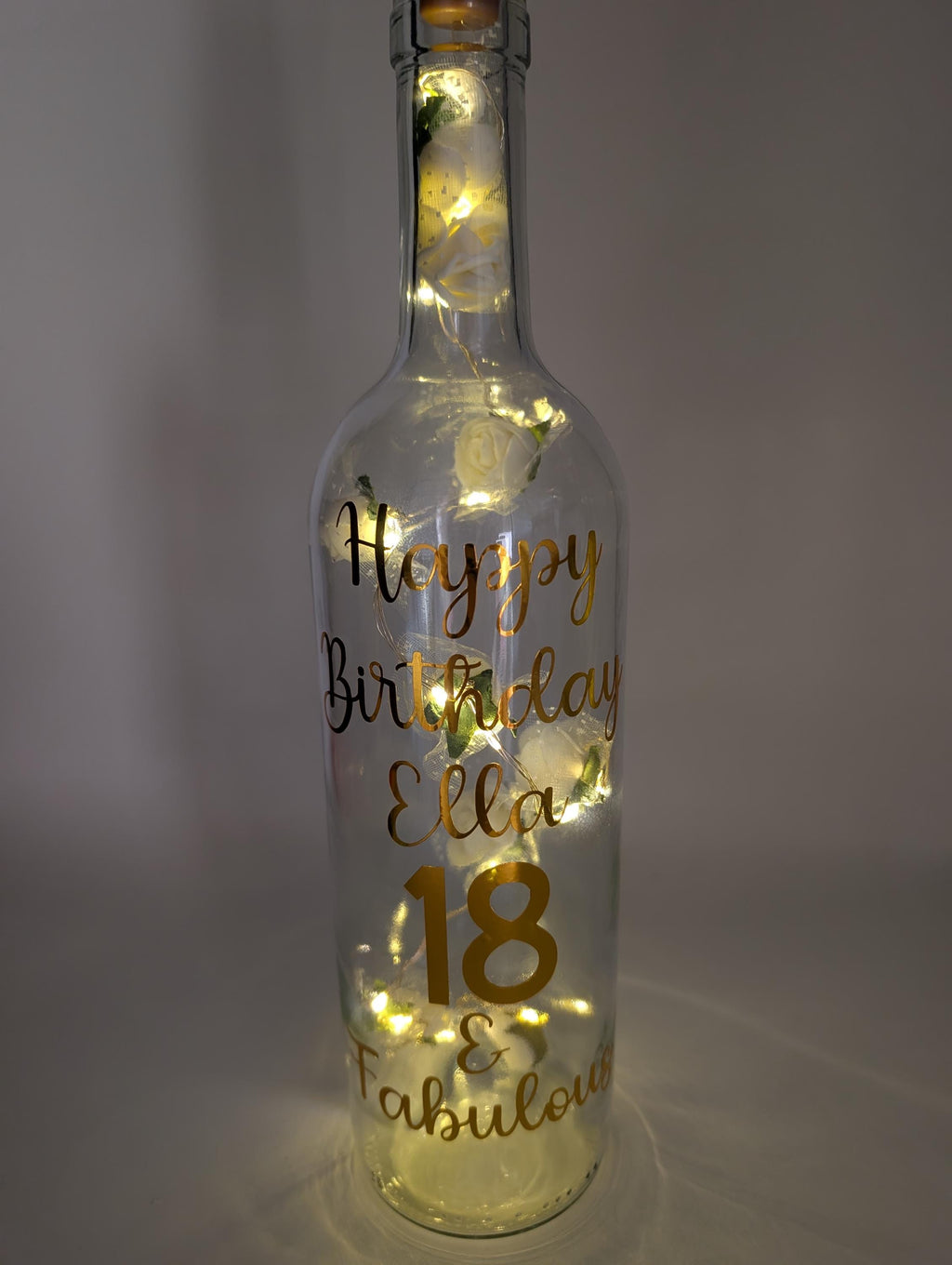 Personalised 18th Birthday Gift, 18th Light up Bottle, 18th Birthday For Her, Special 18th Gift, Milestone Birthday, 18 Birthday Present